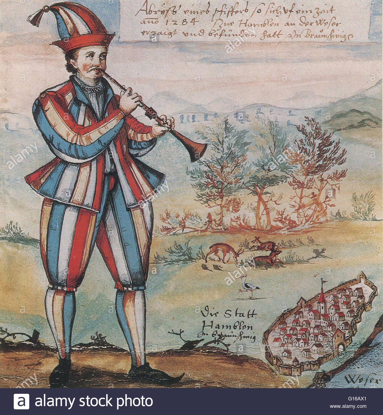 1283x1390 Painting Of The Pied Piper Based On A Stained Glass Window - Pied Piper Painting