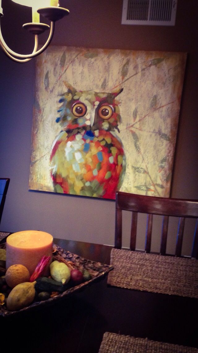 640x1136 Owl Canvas~ Pier One Imports Home Sweet Home - Pier One Owl Painting