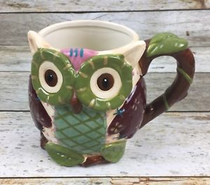 300x265 Pier 1 One Imports Hand Painted 3d Olli The Owl Mug Coffee Cup - Pier One Owl Painting