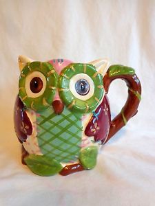 225x300 Pier 1 One Imports Olli The Owl Mug 3d Hand Painted Figural Large - Pier One Owl Painting