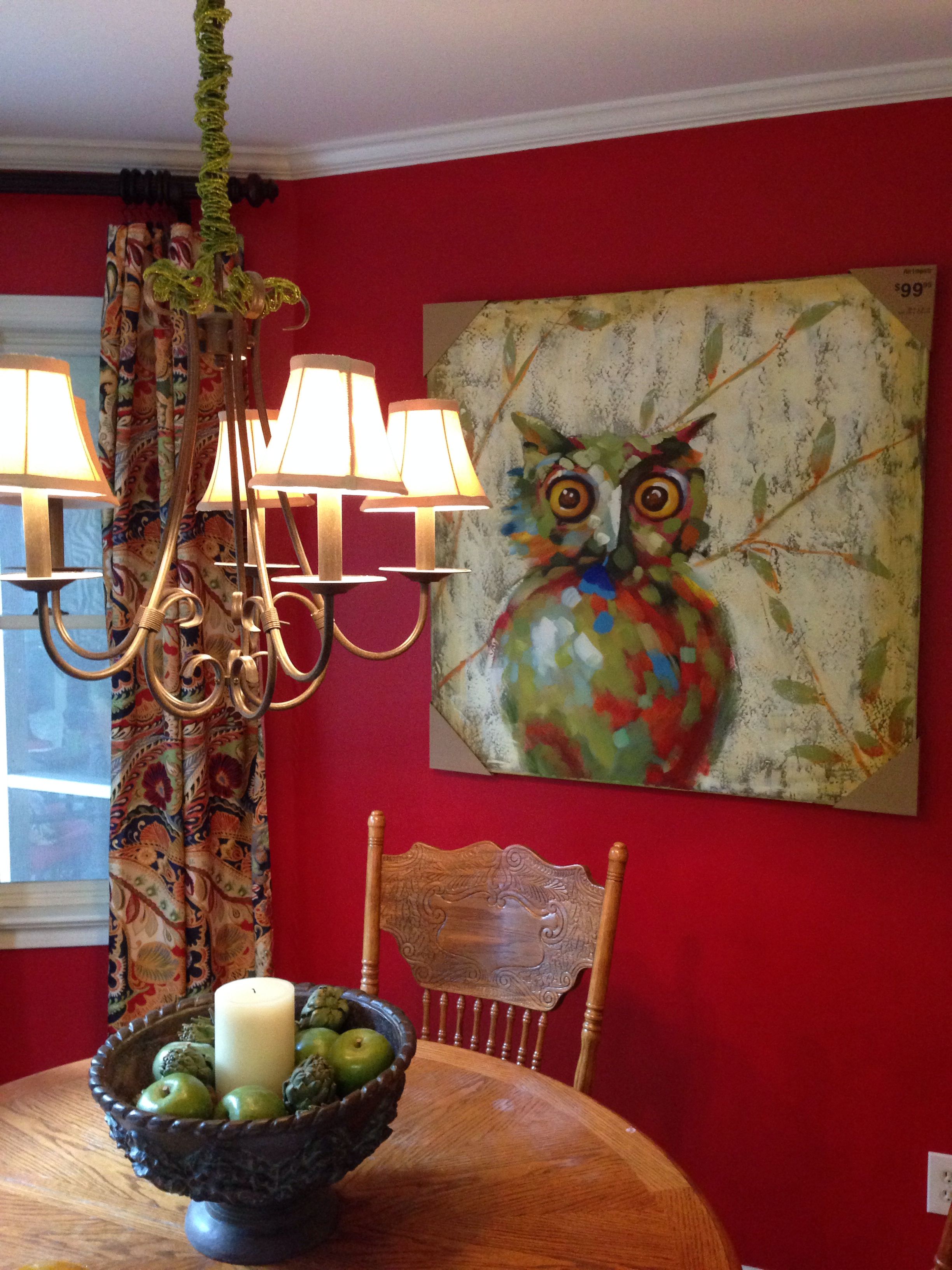 2448x3264 Vibrant Paisley Curtains And Owl Painting From Pier 1. Sherwin - Pier One Owl Painting