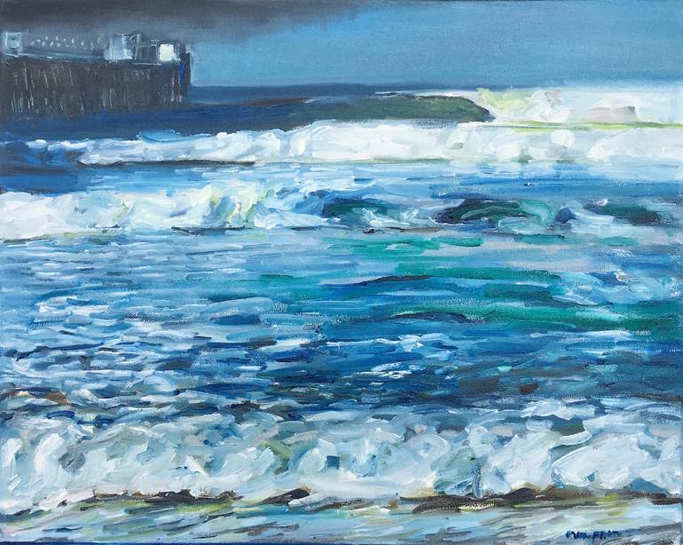 770x614 Saatchi Art Storm Over The Pier Painting By Arun Prem - Pier Painting