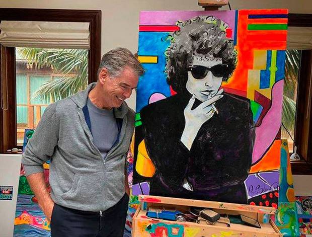 620x471 View To A Thrill Brosnan Auctions His Painting Of Dylan - Pierce Brosnan Painting