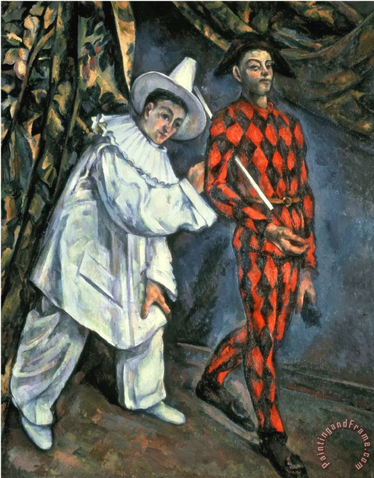 751x960 Paul Cezanne Pierrot And Harlequin Mardi Gras 1888 Oil On Canvas - Pierrot Painting