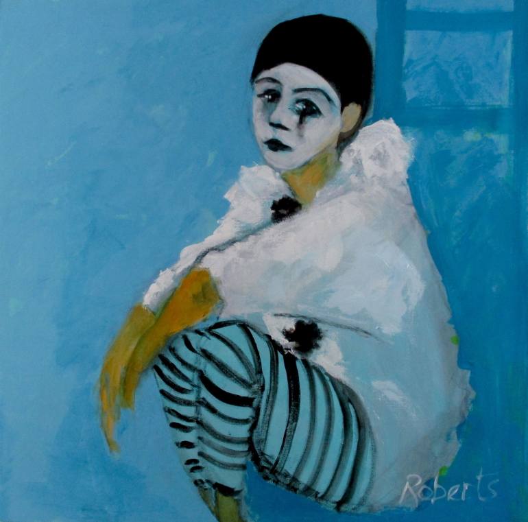 770x761 Saatchi Art Pierrot Painting By Rosalind Roberts - Pierrot Painting