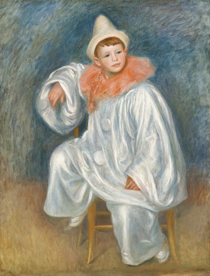 684x900 The White Pierrot Painting By Pierre Auguste Renoir - Pierrot Painting
