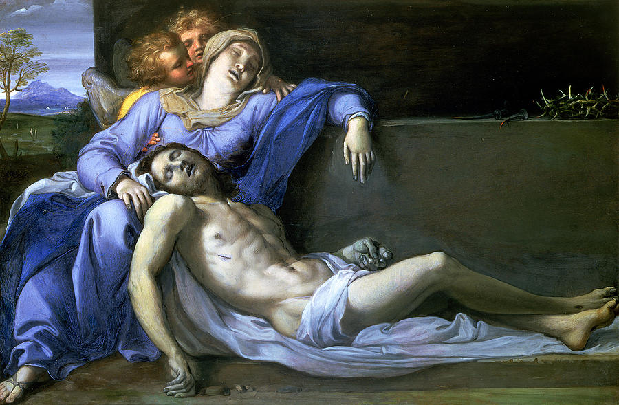 900x589 Pieta Painting By Annibale Carracci - Pieta Painting