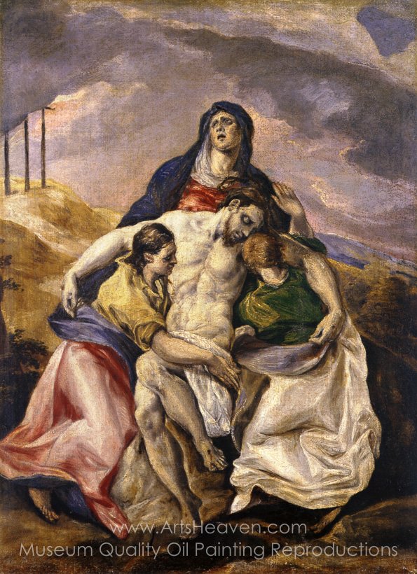 595x820 Reproduction Painting El Greco Pieta, Hand Painted Reproductions - Pieta Painting