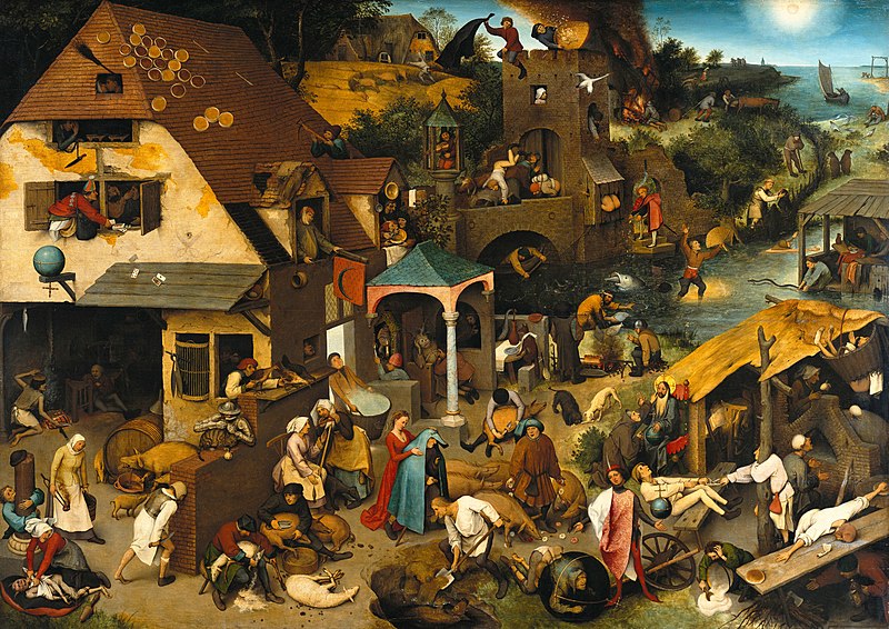800x566 Netherlandish Proverbs - Pieter Bruegel Painting