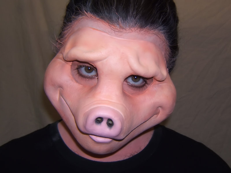 800x600 Pig Face [Lyon 09] Northfur Fx, Latex Prosthetic Faces - Pig Face Painting
