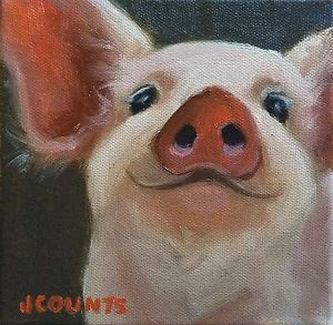 300x293 Kyle Buckland - Pig Oil Painting