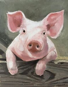 235x300 Pig Art Print Wall Art From Original Oil Painting By James Coates - Pig Oil Painting