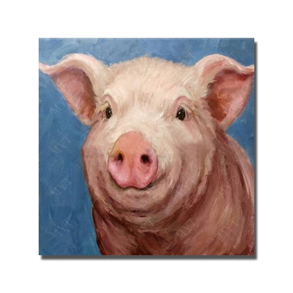1000x1000 Realistic Animal Wall Picture Hand Drawing Cute Pig Canvas Oil - Pig Oil Painting