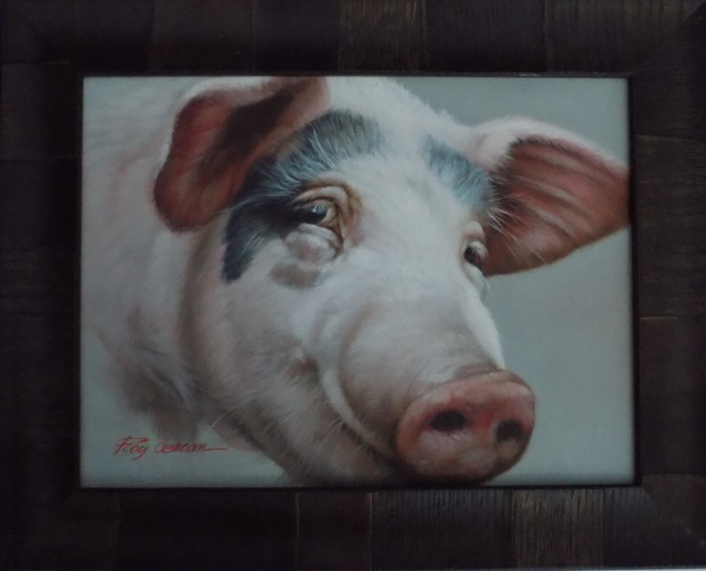 640x518 Charming Pig - Pig Oil Painting