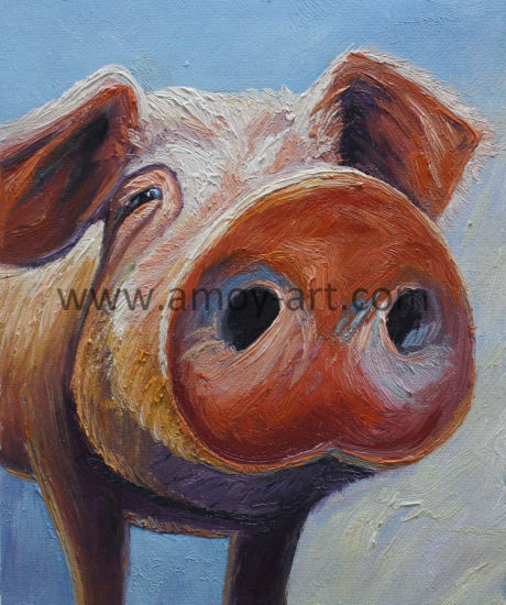 460x550 China Hand Painted Modern Pig Oil Paintings For Walls - Pig Oil Painting