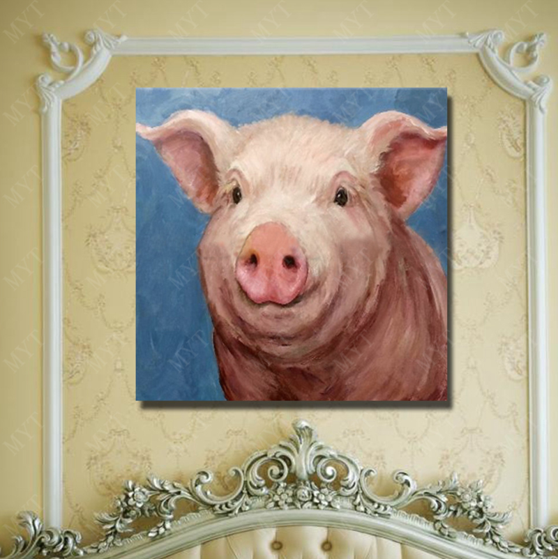 800x802 Smiling Pig - Pig Painting On Canvas