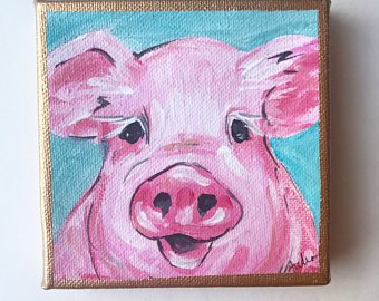 Pig Painting On Canvas at PaintingValley.com | Explore collection of ...