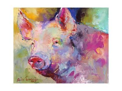 400x300 Piggy Giclee Print By Richard Wallich - Piggy Painting
