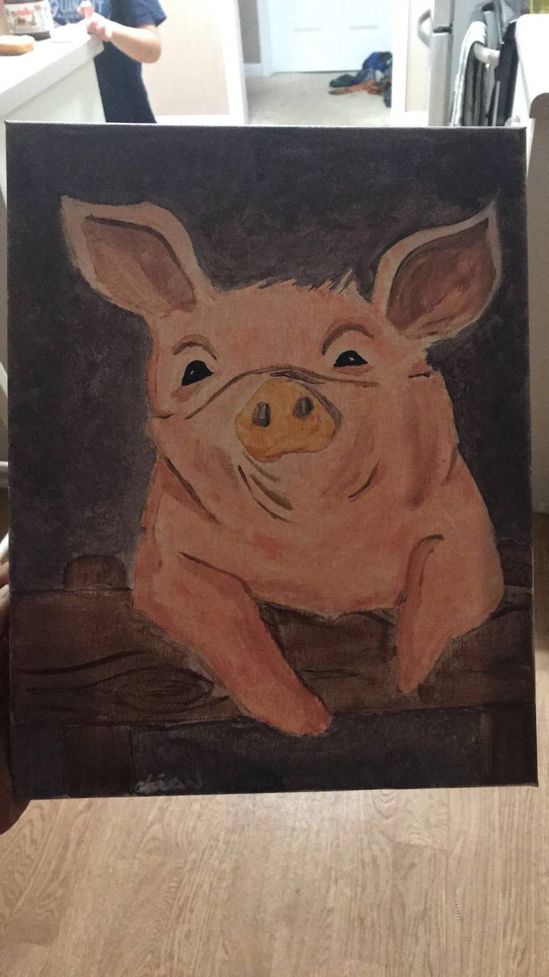 770x1369 Saatchi Art Piggy Painting By Chris White - Piggy Painting