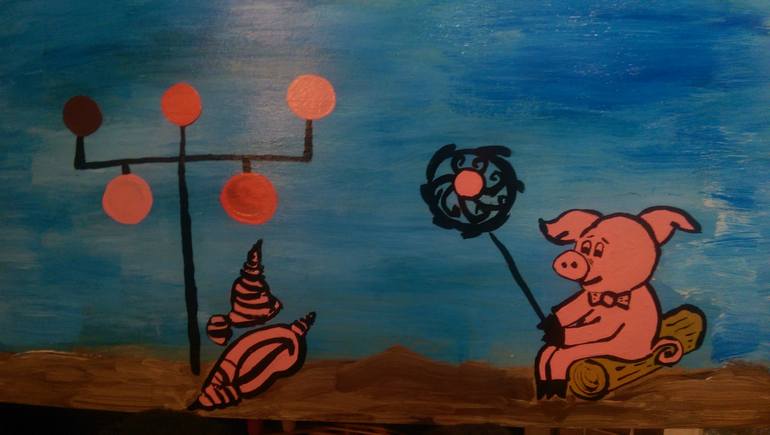 770x435 Saatchi Art Piggy Traveler In A Mysterious Country. Painting By - Piggy Painting