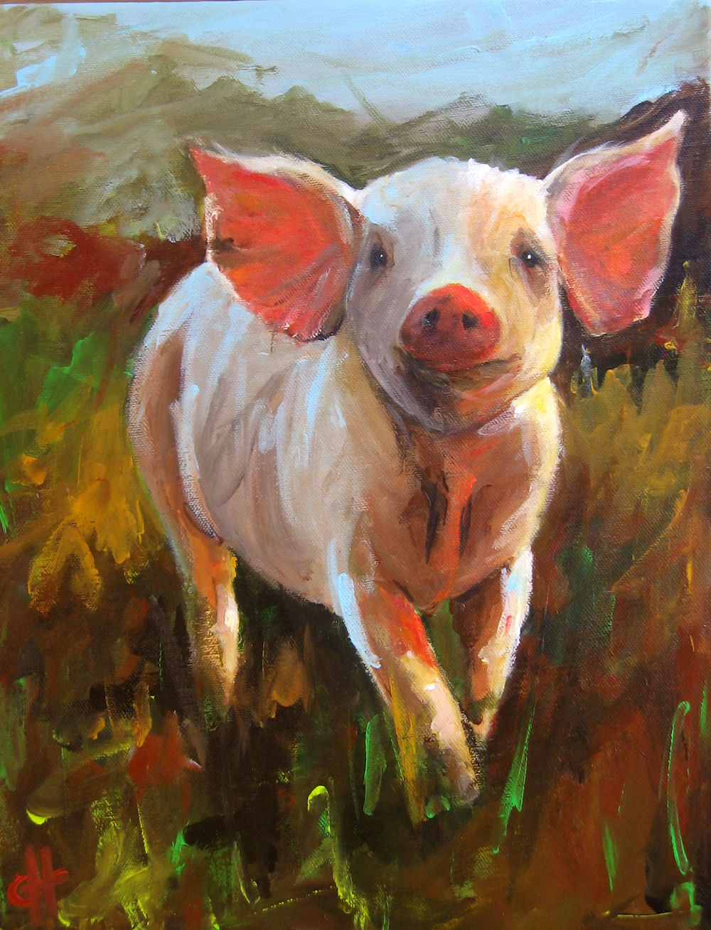 1000x1309 Pig Painting Cari Humphry - Piggy Painting