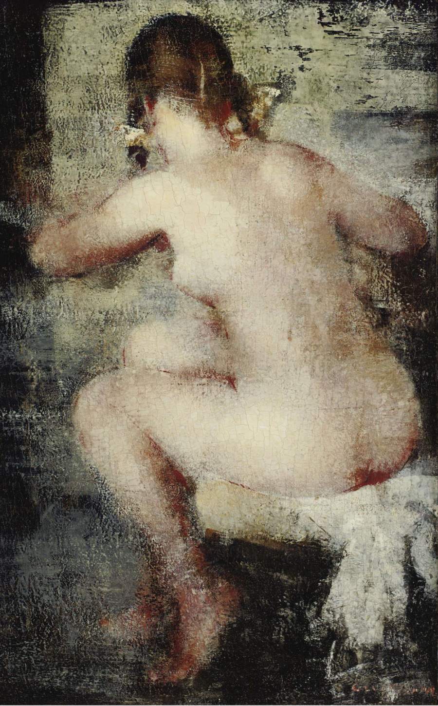 900x1449 Pigtails Painting Grigory Gluckmann Oil Paintings - Pigtails In Painting