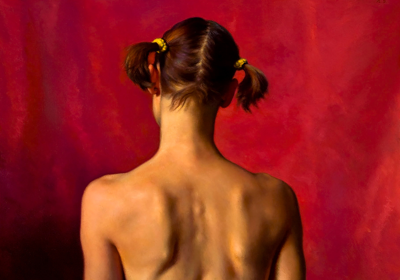 800x561 Artwork By Nelson Shanks - Pigtails In Painting.