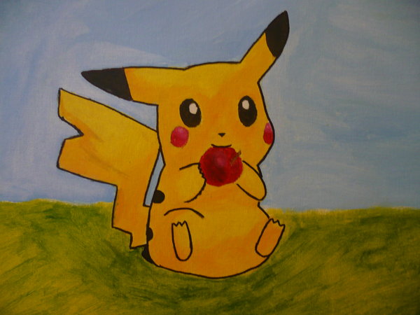 600x450 Pikachu Painting By Xionheart - Pikachu Painting