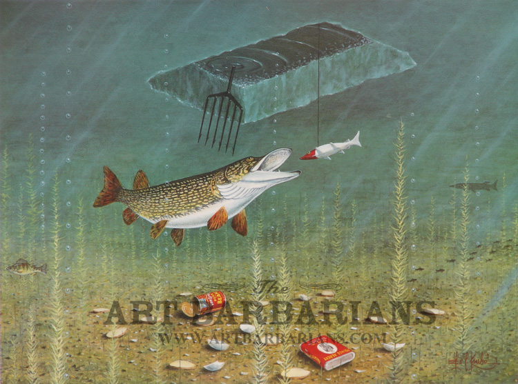 750x557 Wildlife Art Prints Plus Original Paintings With A Wide Selection - Pike Painting