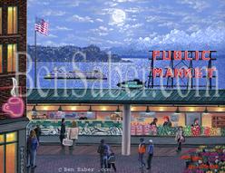 248x191 Paintings Of Seattle Downtown Pike Place Market, Space Needle - Pike Place Market Painting