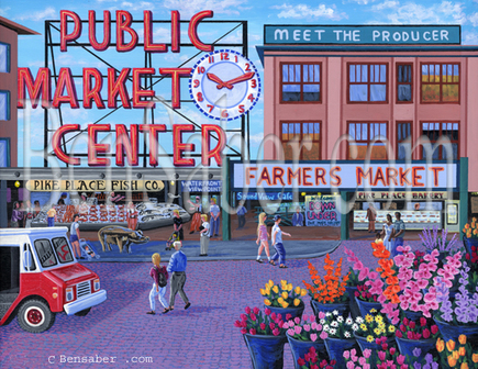 435x336 Pike Place Market - Pike Place Market Painting