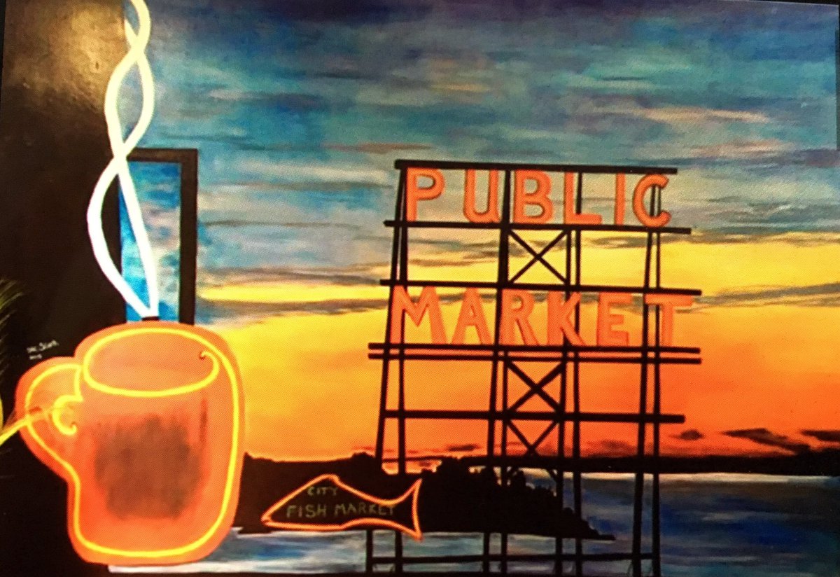 1200x824 Mymarketcharm Hashtag On Twitter - Pike Place Market Painting