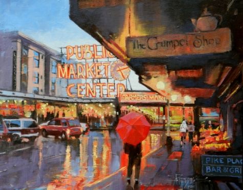 475x371 Meet Me - Pike Place Market Painting