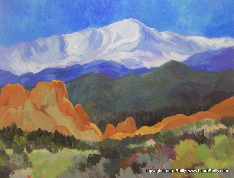 800x608 Laura Reilly Landscape Paintings Pikes Peak And Garden - Pikes Peak Painting