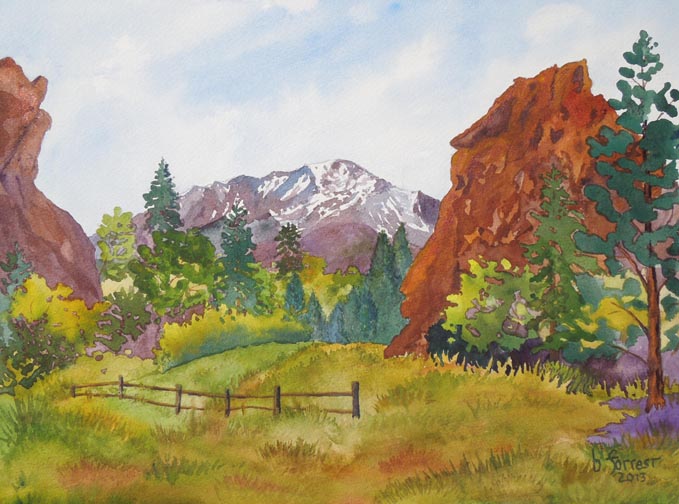 679x504 My Latest Painting Pikes Peak From The Garden Of The Gods - Pikes Peak Painting