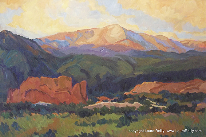 670x446 Plein Air Artists International Pikes Peak And Garden Of The Gods - Pikes Peak Painting
