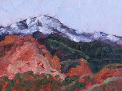 475x353 Springtime On Pikes Peak Original Art Painting By Pam Holnback - Pikes Peak Painting