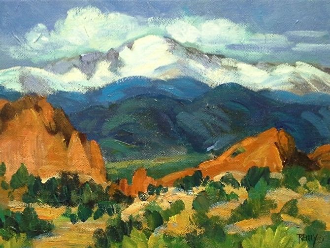 670x503 The Good Life By Laura Reilly Acrylic ~ 9 X 12 Pikes Peak - Pikes Peak Painting