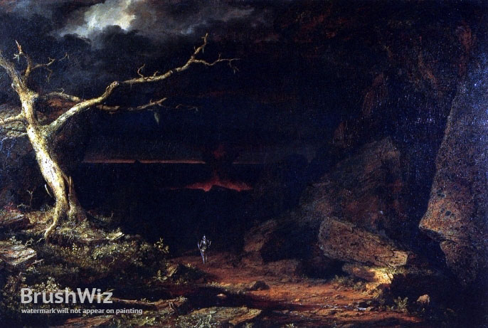 686x461 Christian On The Borders Of The Valley Of The Shadow Of Death - Pilgrims Progress Painting