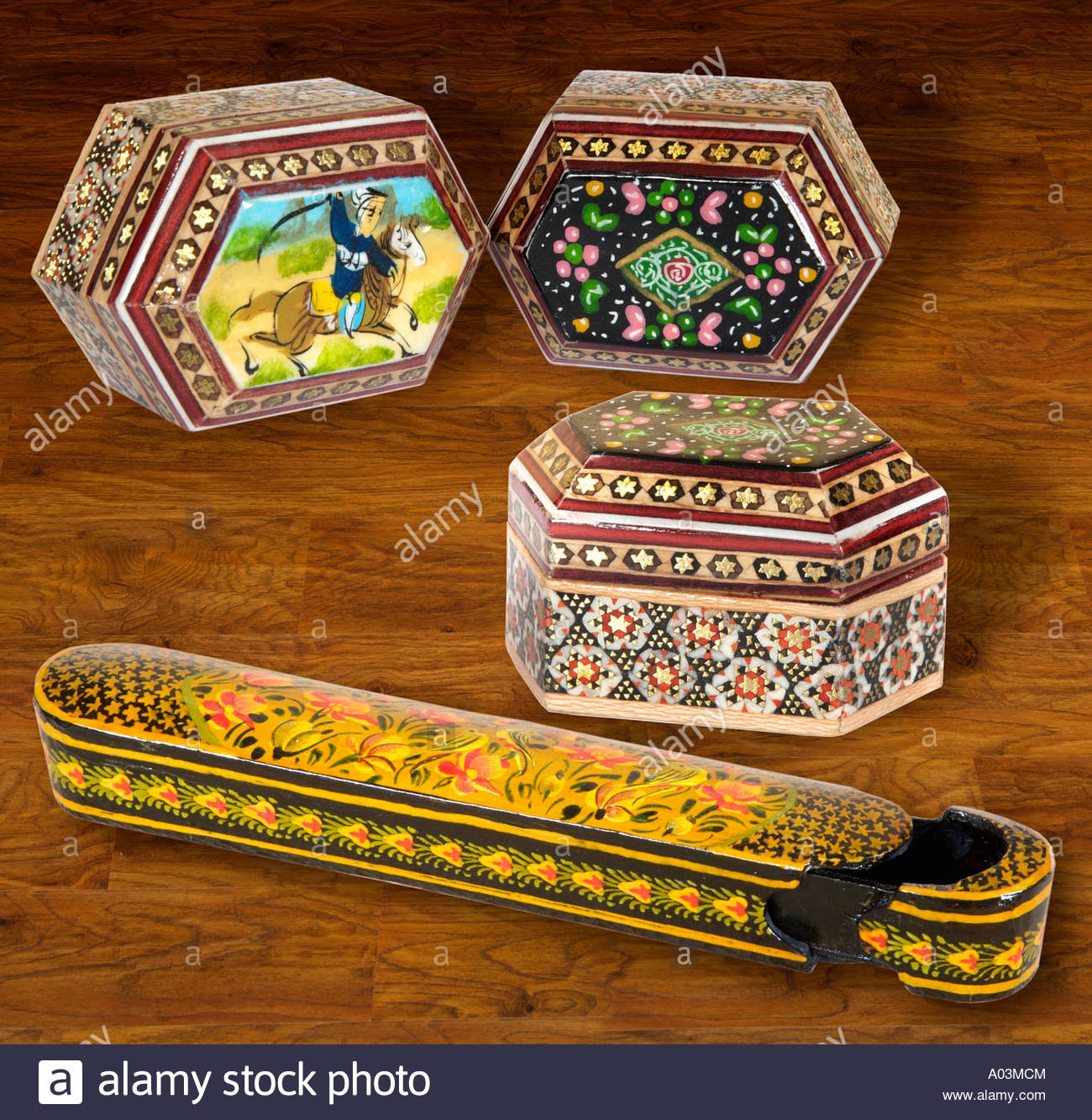 1300x1333 Miniature Wood Pill Pen Box Ornate Inlay Painting Iran Iranian - Pill Painting