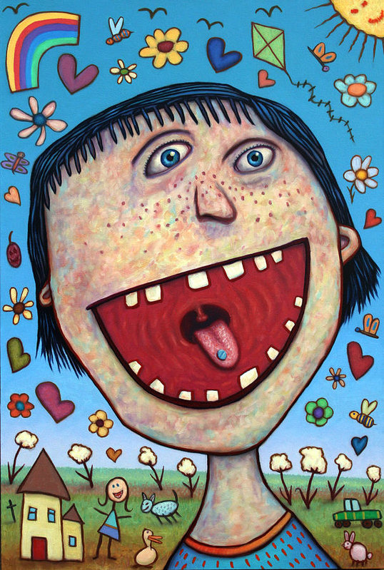 538x799 Happy Pill Art Print By James W Johnson - Pill Painting