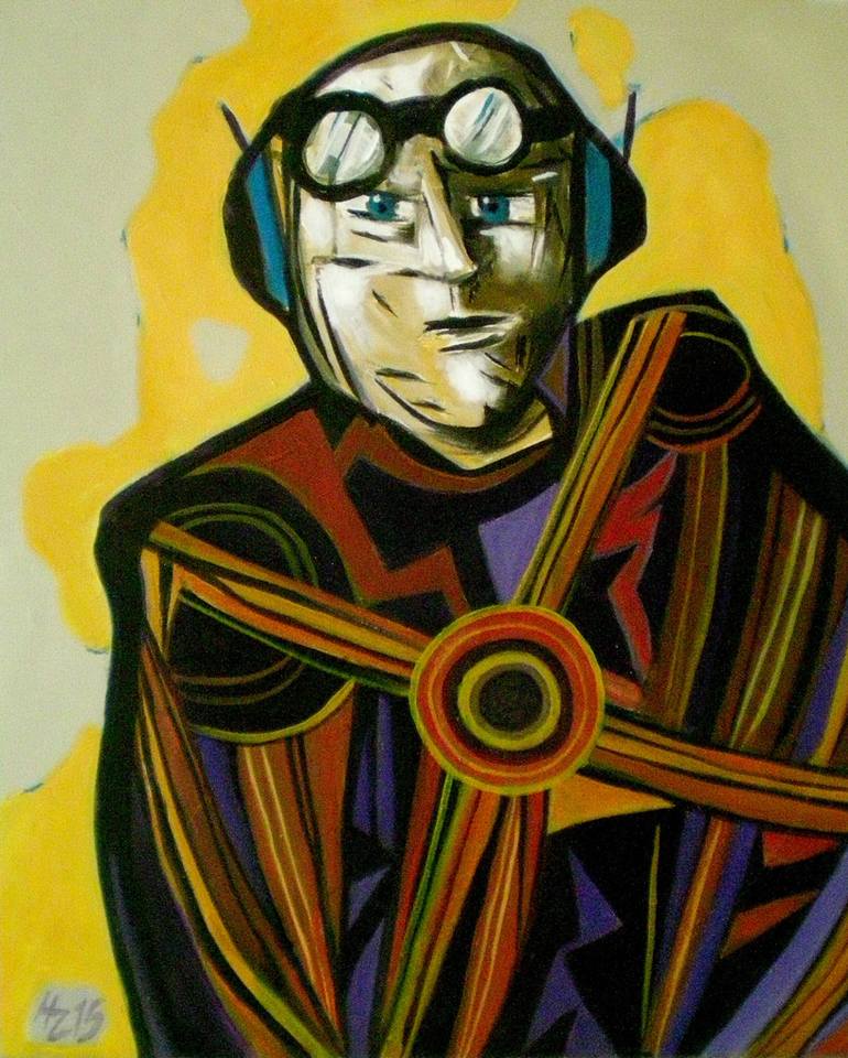 770x960 Saatchi Art The Pilot Painting By Helmut Zimmermann - Pilot Painting