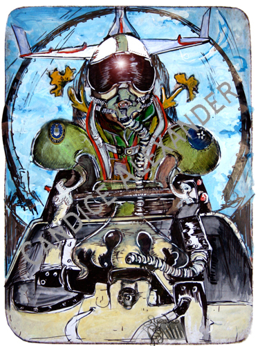 376x500 Air Force Fighter Pilot - Pilot Painting