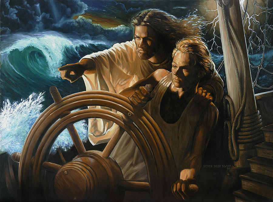 900x666 The Storm Pilot Painting By Stephen Sawyer - Pilot Painting