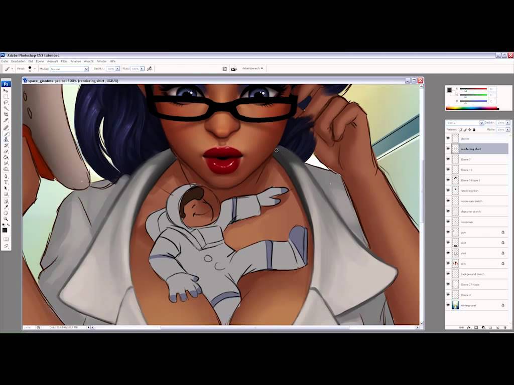 1024x768 Paint A Sci Fi Pin Up By Daniela Uhlig - Pin Painting