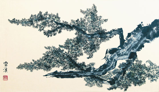 557x324 Painting Susan Gardner - Pine Branch Painting