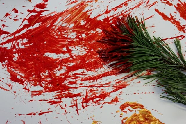 640x427 Painting With Pine Branches Process Oriented Art In Action - Pine Branch Painting