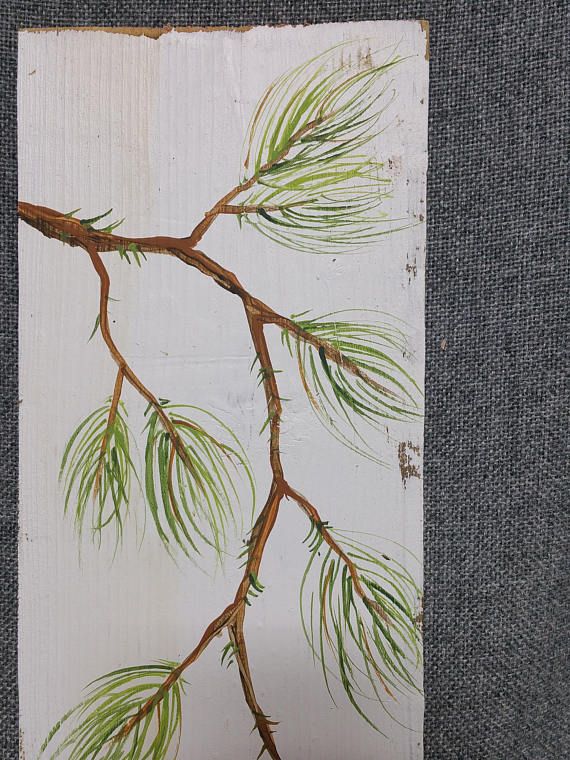 570x760 Red Hand Painted Christmas Decor, Christmas Decoration, Christmas - Pine Branch Painting