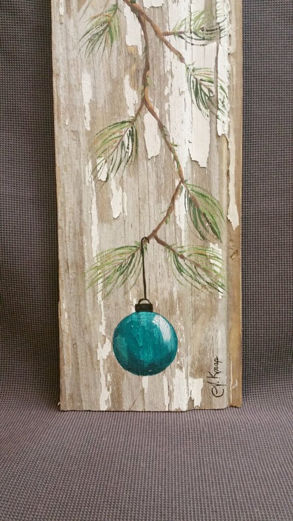 570x1013 Turquoise - Pine Branch Painting