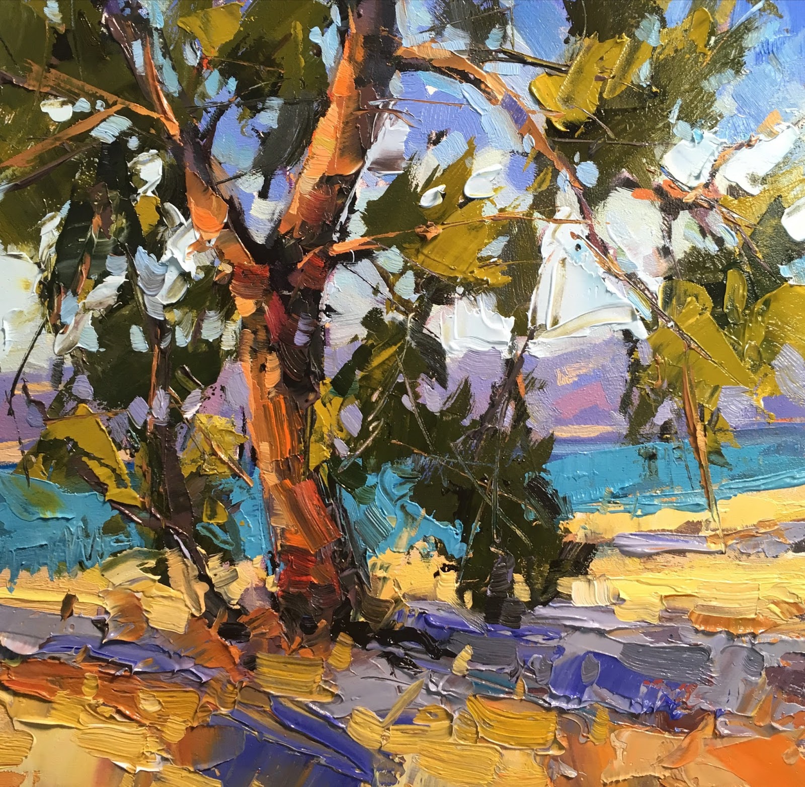 1600x1563 Cathleen Rehfeld Daily Painting - Pine Branch Painting